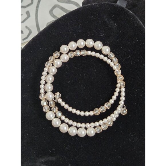 Touchstone Crystal By Swarovski Pearl Wrap Bracelet - Picture 3 of 9